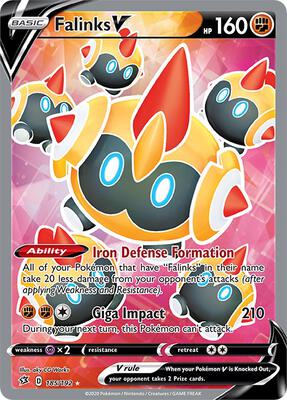 Falinks V (Full Art) card from SWSH02: Rebel Clash