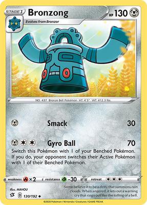 Bronzong card from SWSH02: Rebel Clash