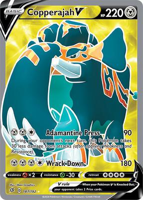 Copperajah V (Full Art) card from SWSH02: Rebel Clash