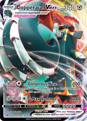 Copperajah VMAX card from SWSH02: Rebel Clash
