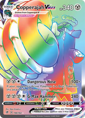 Copperajah VMAX (Secret) card from SWSH02: Rebel Clash