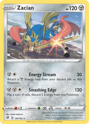 Zacian - 139/192 (Cracked Ice Holo) card from Deck Exclusives