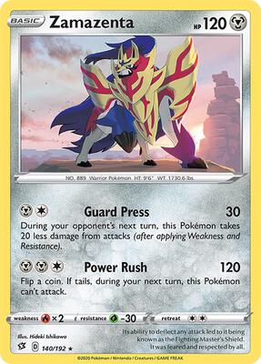 Zamazenta card from SWSH02: Rebel Clash