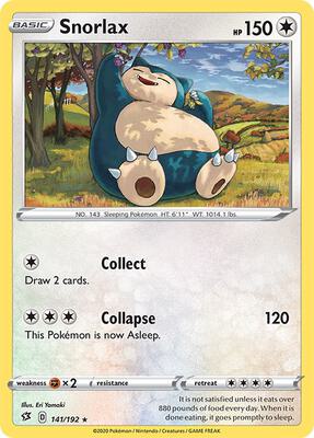 Snorlax card from SWSH02: Rebel Clash