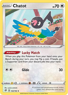 Chatot card from SWSH02: Rebel Clash