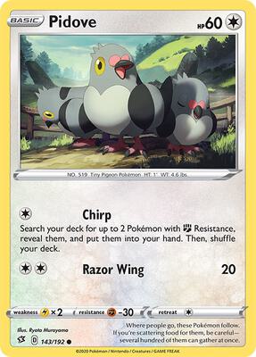 Pidove card from SWSH02: Rebel Clash