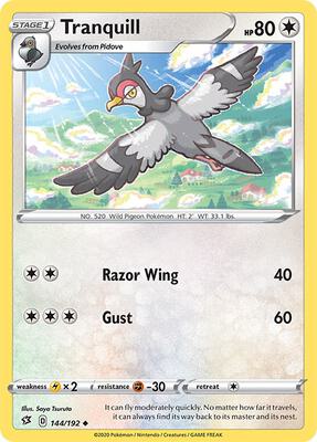 Tranquill card from SWSH02: Rebel Clash