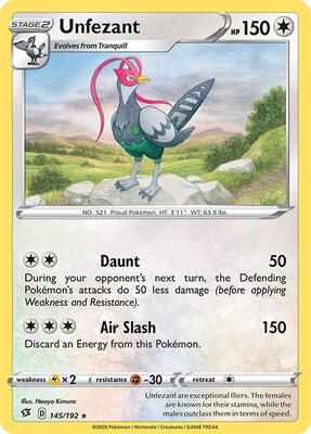 Unfezant card from SWSH02: Rebel Clash