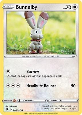 Bunnelby card from SWSH02: Rebel Clash