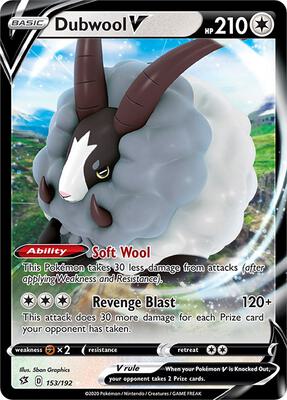 Dubwool V card from SWSH02: Rebel Clash