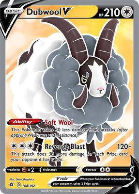 Dubwool V (Full Art) card from SWSH02: Rebel Clash