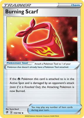 Burning Scarf card from SWSH02: Rebel Clash