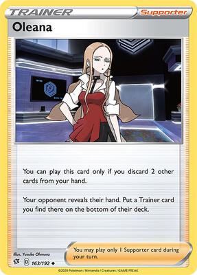 Oleana card from SWSH02: Rebel Clash