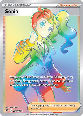 Sonia (Secret) card from SWSH02: Rebel Clash