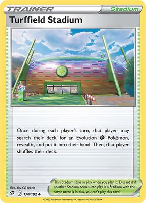 Turffield Stadium card from SWSH02: Rebel Clash