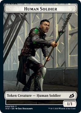 Human Soldier Token (004) card from Ikoria: Lair of Behemoths