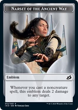 Emblem - Narset of the Ancient Way card from Ikoria: Lair of Behemoths