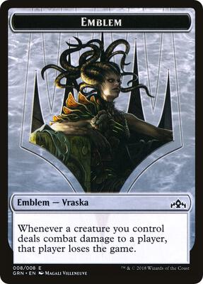 Emblem - Vraska // Human Double-Sided Token (Challenger 2020) card from Unique and Miscellaneous Promos