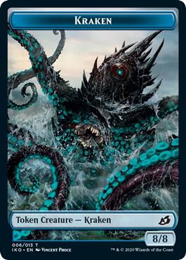 Kraken // Human Soldier (003) Double-Sided Token card from Ikoria: Lair of Behemoths
