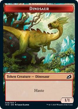 Dinosaur // Human Soldier (003) Double-Sided Token card from Ikoria: Lair of Behemoths