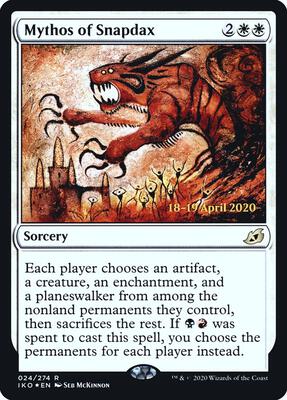 Mythos of Snapdax card from Prerelease Cards