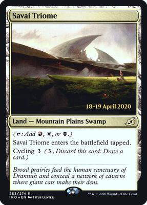 Savai Triome card from Prerelease Cards
