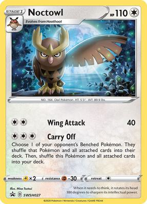 Noctowl - SWSH027 card from SWSH: Sword & Shield Promo Cards