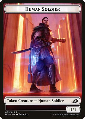 Human Soldier (005) // Drake Double-Sided Token card from Commander 2020