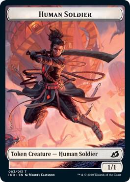 Human Soldier (003) // Zombie Double-Sided Token card from Commander 2020