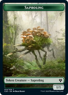 Saproling // Treasure Double-Sided Token card from Commander 2020