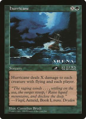 Hurricane (2nd Place) (Arena League) card from Oversize Cards