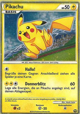 Pikachu (German) card from Pikachu World Collection Promos