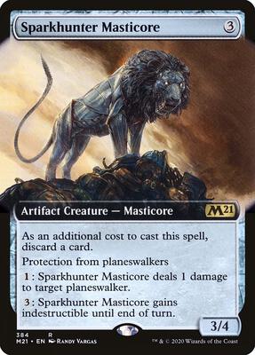 Sparkhunter Masticore (Extended Art) card from Core Set 2021