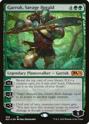 Garruk, Savage Herald card from Core Set 2021