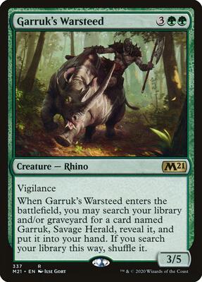 Garruk's Warsteed card from Core Set 2021