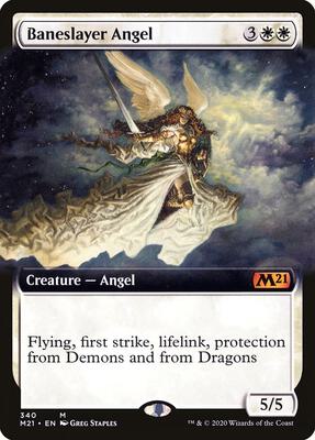 Baneslayer Angel (Extended Art) card from Core Set 2021