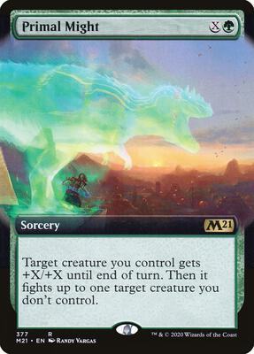 Primal Might (Extended Art) card from Core Set 2021