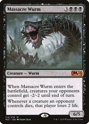 Massacre Wurm card from Core Set 2021