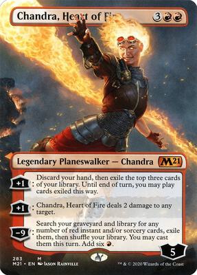 Chandra, Heart of Fire (Borderless) card from Core Set 2021