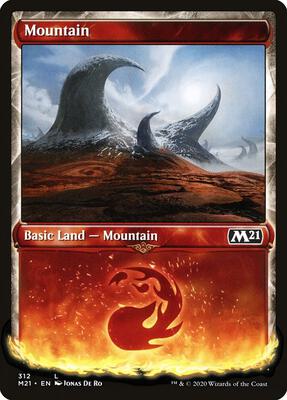 Mountain (Showcase) card from Core Set 2021