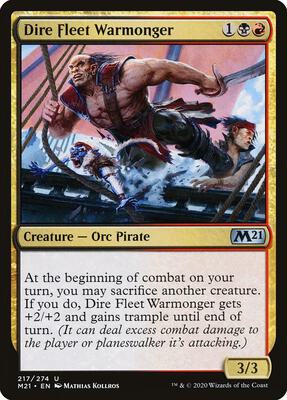 Dire Fleet Warmonger card from Core Set 2021