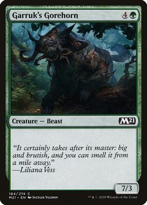 Garruk's Gorehorn card from Core Set 2021