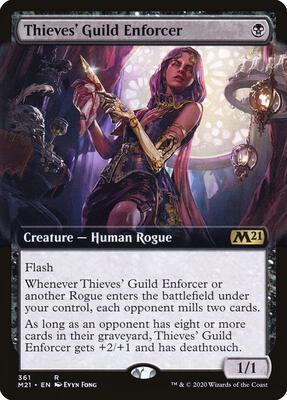 Thieves' Guild Enforcer (Extended Art) card from Core Set 2021