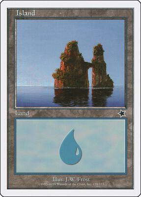 Island (159) card from Starter 1999