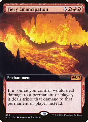 Fiery Emancipation (Extended Art) card from Core Set 2021