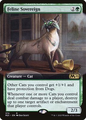 Feline Sovereign (Extended Art) card from Core Set 2021