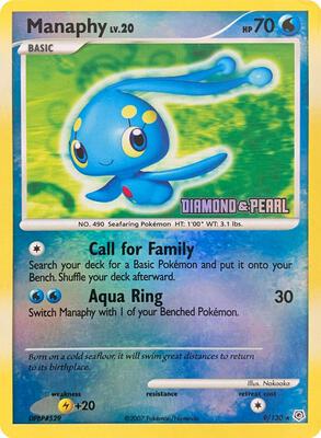 Manaphy - 9/130 [Diamond & Pearl] card from Burger King Promos