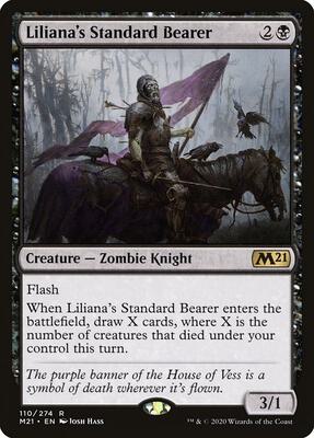 Liliana's Standard Bearer card from Core Set 2021