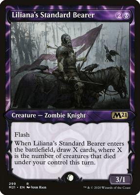 Liliana's Standard Bearer (Showcase) card from Core Set 2021