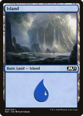 Island (263) card from Core Set 2021